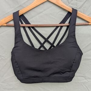 Lululemon Free To Be Serene Sports Bra Size 10 Black Has Pads